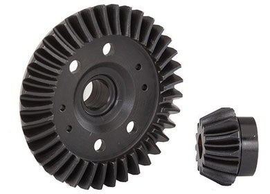 Ring gear, differential/ pinion gear, differential (machined, spiral cut) (rear)