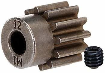 Gear, 12-T pinion (1.0 metric pitch) (fits 5mm shaft)/ set screw (compatible with steel spur gears)