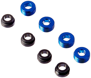 Traxxas 4934X Blue-Anodized Aluminum Pivot Ball Caps, T-Maxx (set of 4)