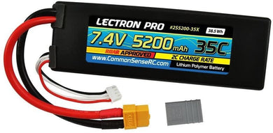 2S5200-35E Lectron Pro 7.4V 5200mAh 35C LiPo EC3 10th Scale