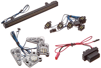 LED light set, complete with power supply (contains headlights, tail lights, & distribution block) (fits #8111 body)