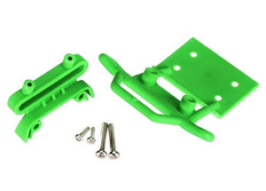 Bumper, front / bumper mount, front / 4x23mm RM (2)/ 3x10mm RST (2) (green)