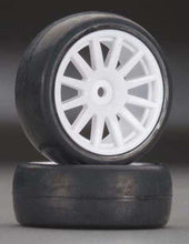 Load image into Gallery viewer, Tires &amp; wheels, assembled, glued (12-spoke white wheels, slick tires) (2)
