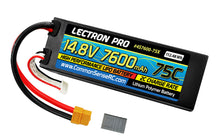Load image into Gallery viewer, Lectron Pro 14.8V 7600mAh 75C Hard Case Lipo Battery with XT60 Connector + CSRC adapter for XT60 batteries to popular RC vehicles
