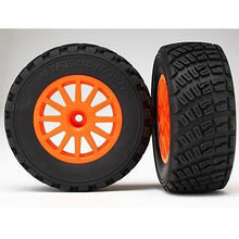 Load image into Gallery viewer, 7473A Tires &amp; wheels, assembled, glued (orange wheels, BFGoodrich&#39;&#39; Rally, gravel pattern tires, foam inserts) (2) (TSM rated)
