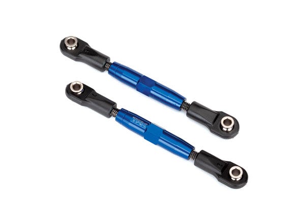 Camber links, front (TUBES blue-anodized, 7075-T6 aluminum, stronger than titanium) (83mm) (2)/ rod ends (4)/ aluminum wrench (1)