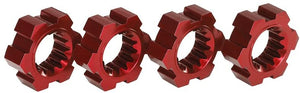 Wheel hubs, hex, aluminum (red-anodized) (4)