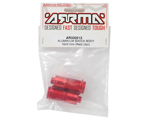 Arrma AR330212 Aluminum Shock Body (2 Piece), Red, 16x51mm