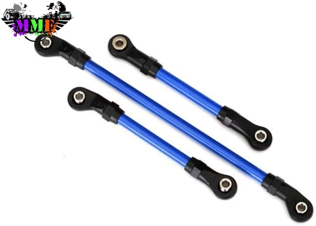 Steering link, 5x117mm (1)/ draglink, 5x60mm (1)/ panhard link, 5x63mm (blue powder coated steel) (assembled with hollow balls) (for use with #8140X TRX-4 Long Arm Lift Kit)