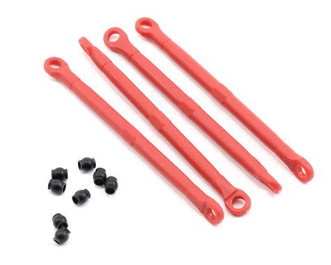 Toe link, front & rear (molded composite) (red) (4)/ hollow balls (8)