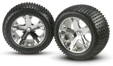 Tires & wheels, assembled, glued (2.8') (All-Star chrome wheels, Alias tires, foam inserts) (2WD electric rear) (2)