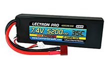 Load image into Gallery viewer, Lectron Pr  7.4V 5200mAh 35C Lipo Battery with Deans-Type Connector for 1/10th Scale Cars &amp; Trucks - Team Associated etc.
