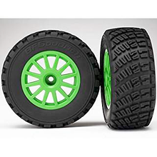 Load image into Gallery viewer, 7473X Tires &amp; wheels, assembled, glued (Green wheels, BFGoodrich&#39;&#39; Rally, gravel pattern tires, foam inserts) (2) (TSM rated)
